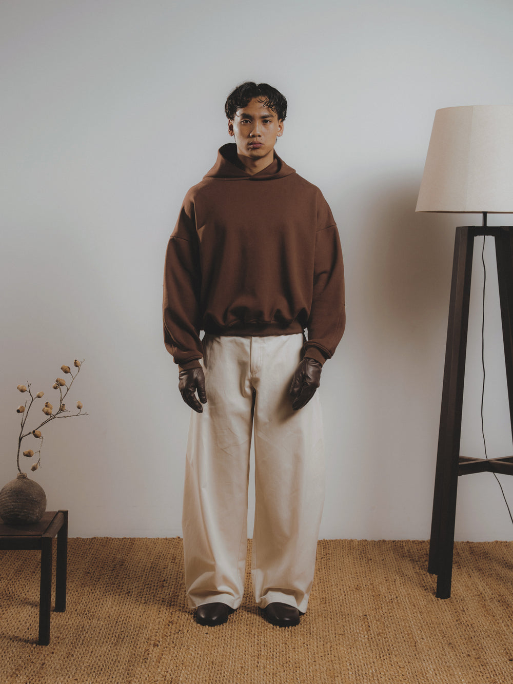 THE HOODED SWEATSHIRT - BROWN