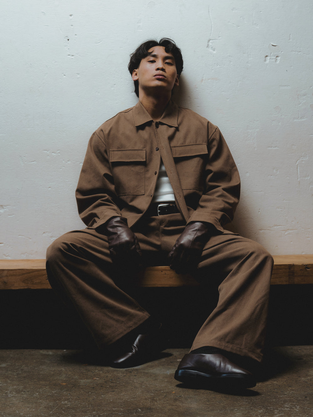THE JUMBO CANVAS SHIRT - UMBER