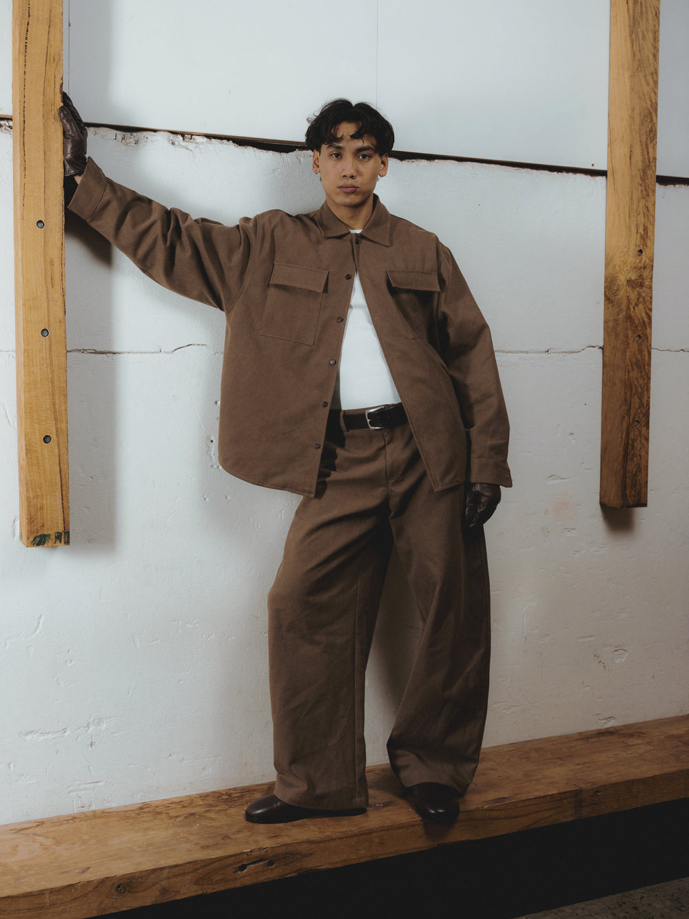 THE JUMBO CANVAS SHIRT - UMBER