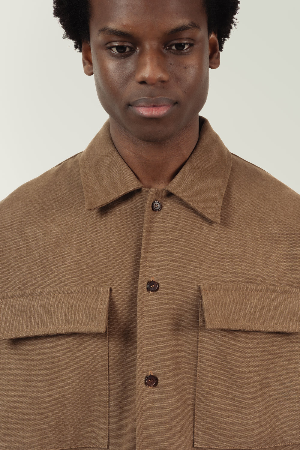 THE JUMBO CANVAS SHIRT - UMBER