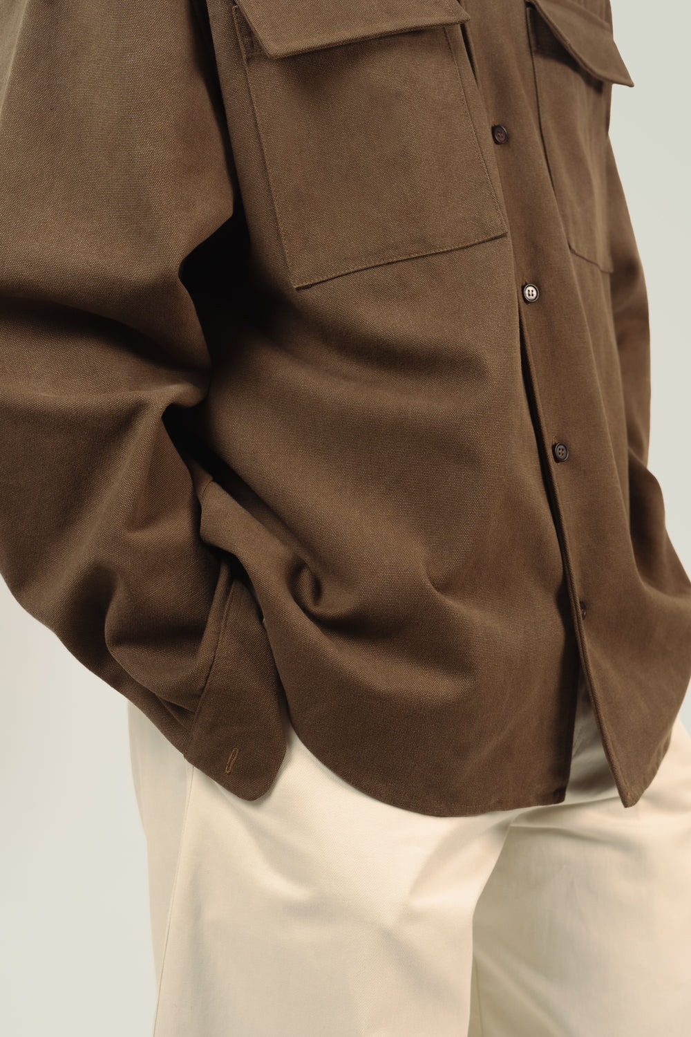 THE JUMBO CANVAS SHIRT - UMBER