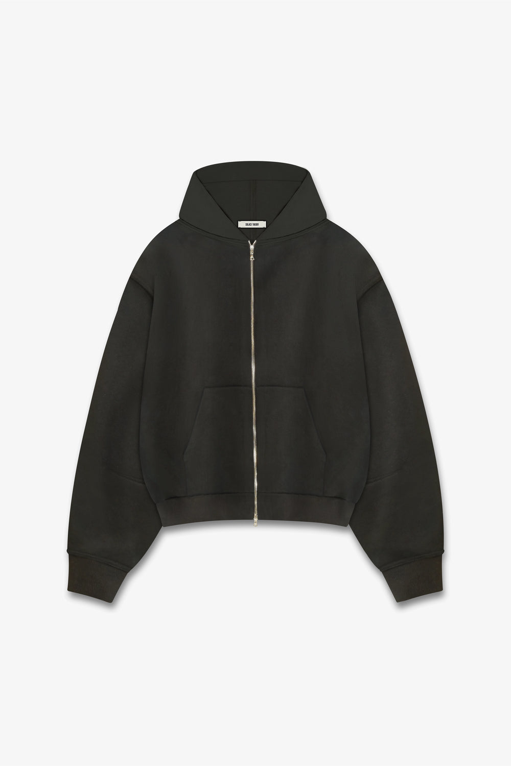 ZIP-UP HOODED SWEATSHIRT - BLACK